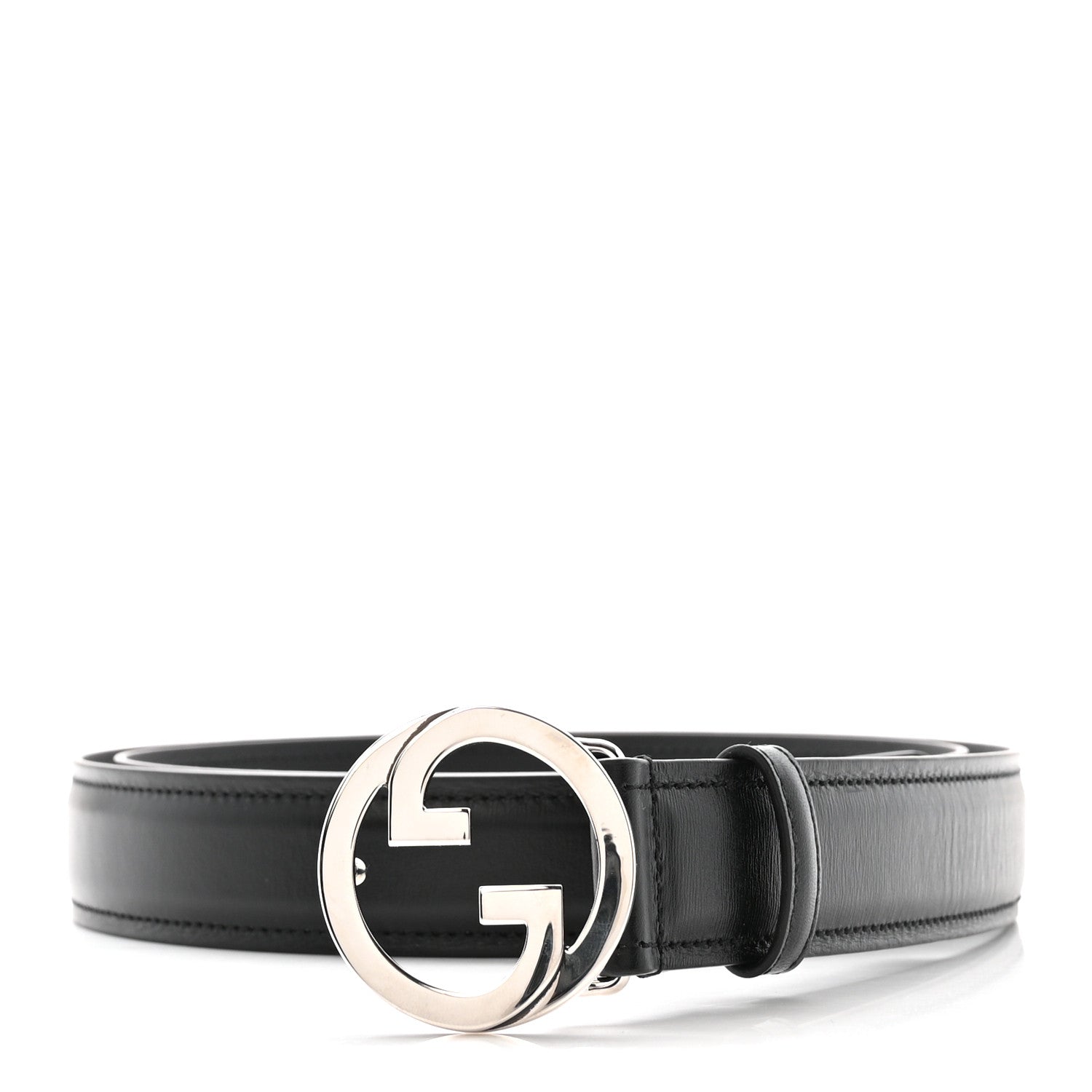 Gucci Lux Calfskin Blondie Interlocking G 30mm Belt 110 44 Black