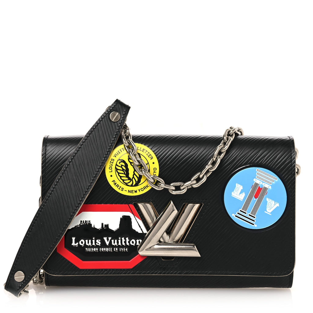 Louis Vuitton Epi World Tour Twist Chain Wallet Black