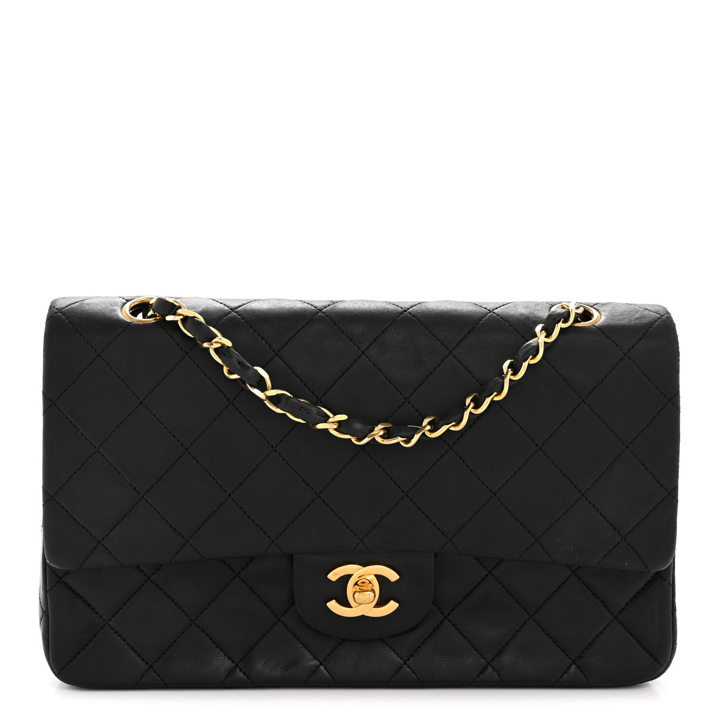 Chanel Lambskin Quilted Medium Double Flap Black