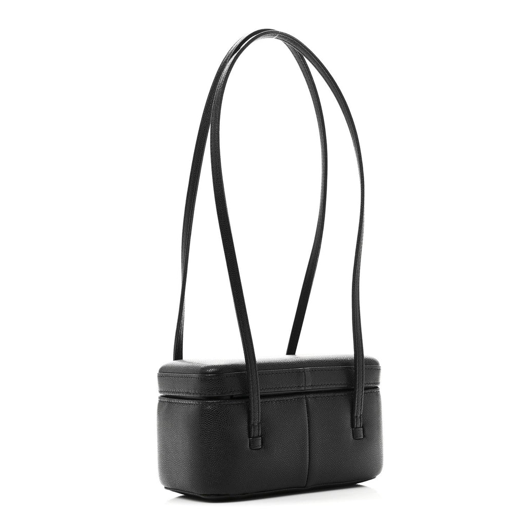 Chanel Shiny Caviar Preppy Coco Long Vanity With Strap Black