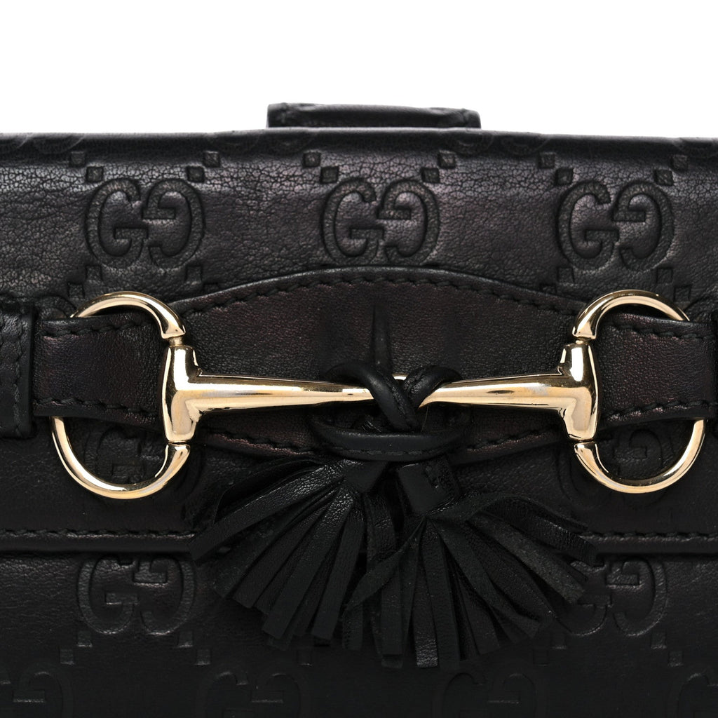 Gucci Guccissima Emily Continental Wallet Black