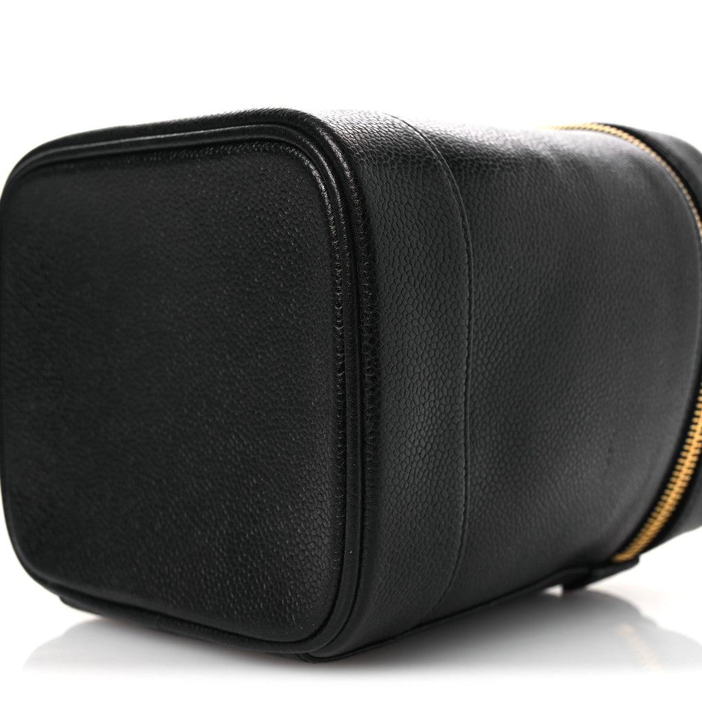 Chanel Caviar Vanity Cosmetic Case Black