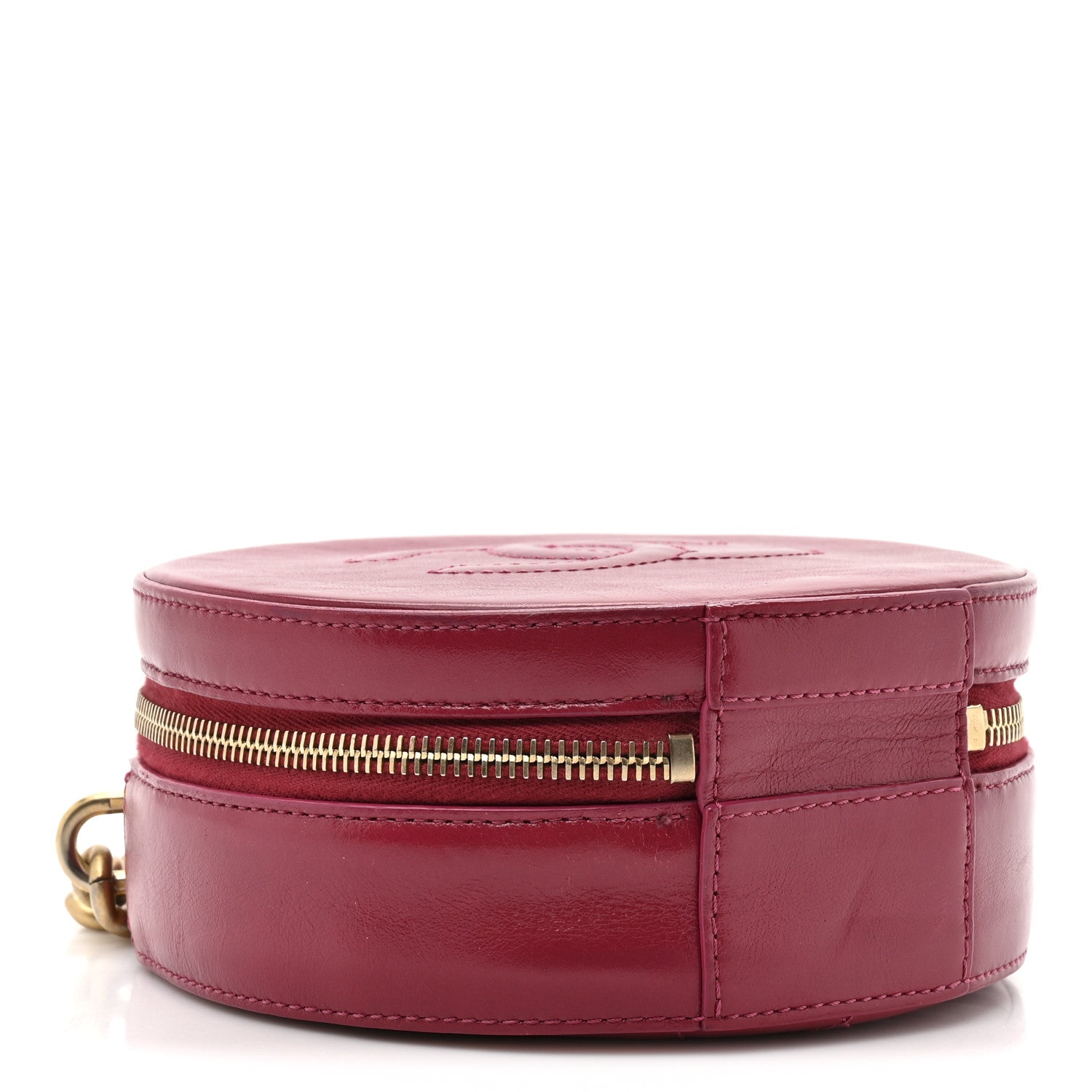 Chanel Glazed Calfskin Round As Earth Evening Bag Rouge
