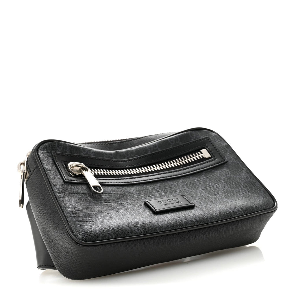 Gucci Soft GG Supreme Monogram Web Belt Bag Black Grey