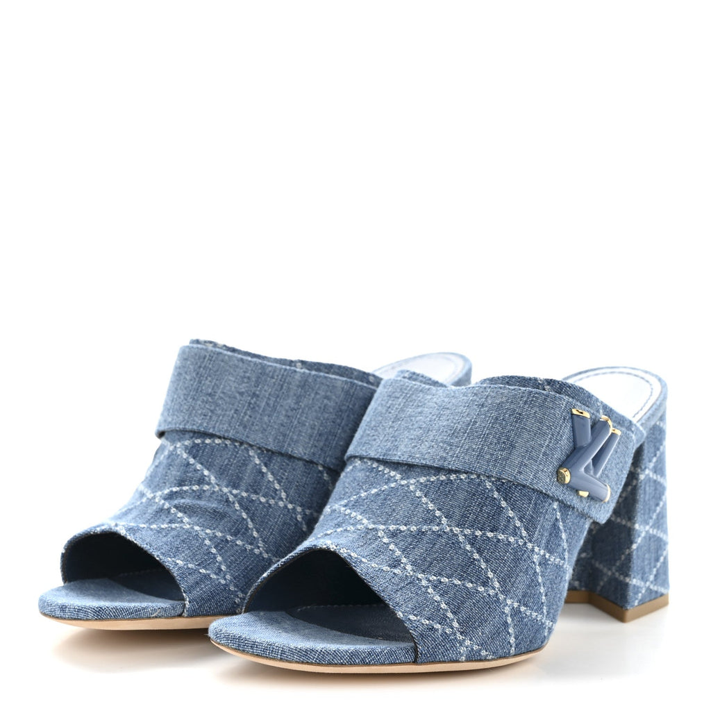 Louis Vuitton Denim Malletage Shake Mules 41 Blue