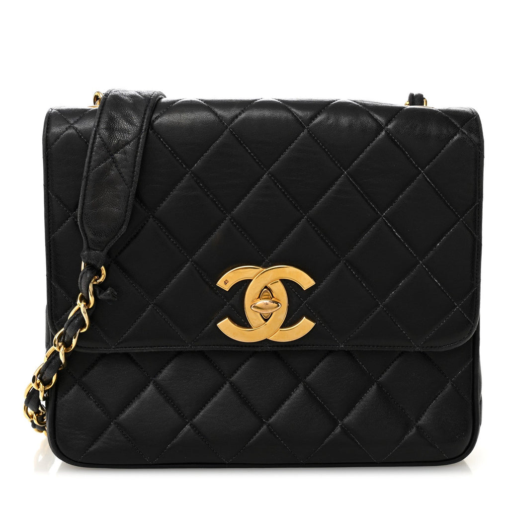 Chanel Lambskin Quilted Medium Single Flap Black