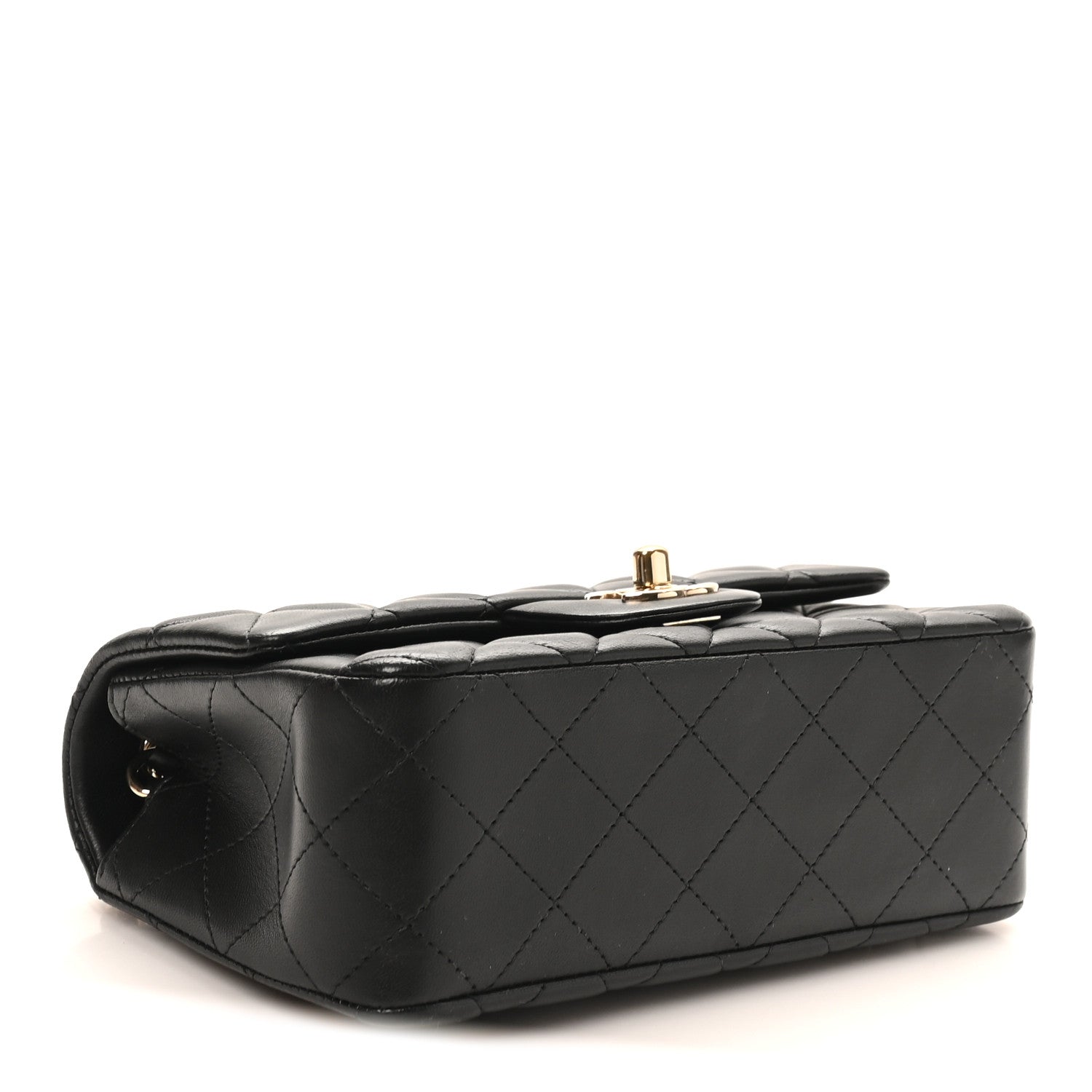 Chanel Lambskin Quilted Mini Rectangular Flap Black