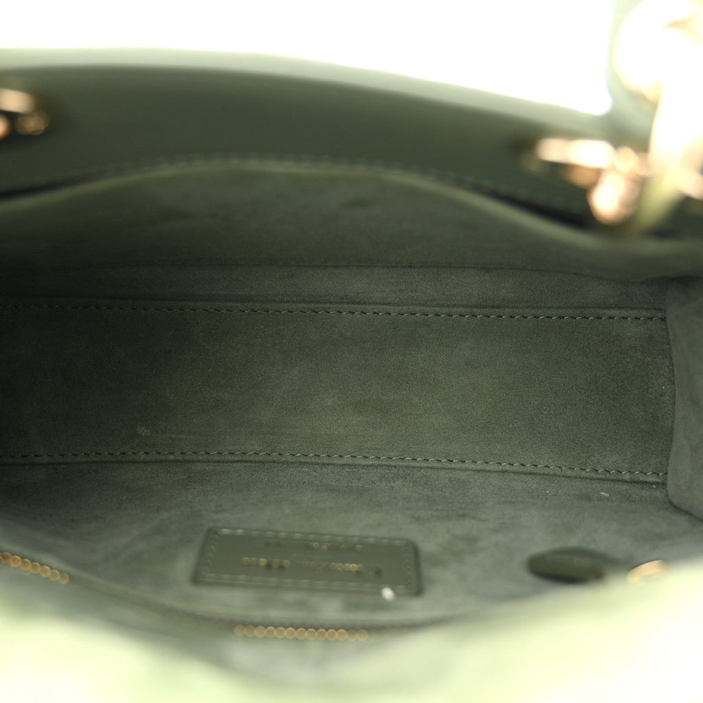 Christian Dior Lambskin Cannage Small My ABCDior Lady Dior Peyote Green