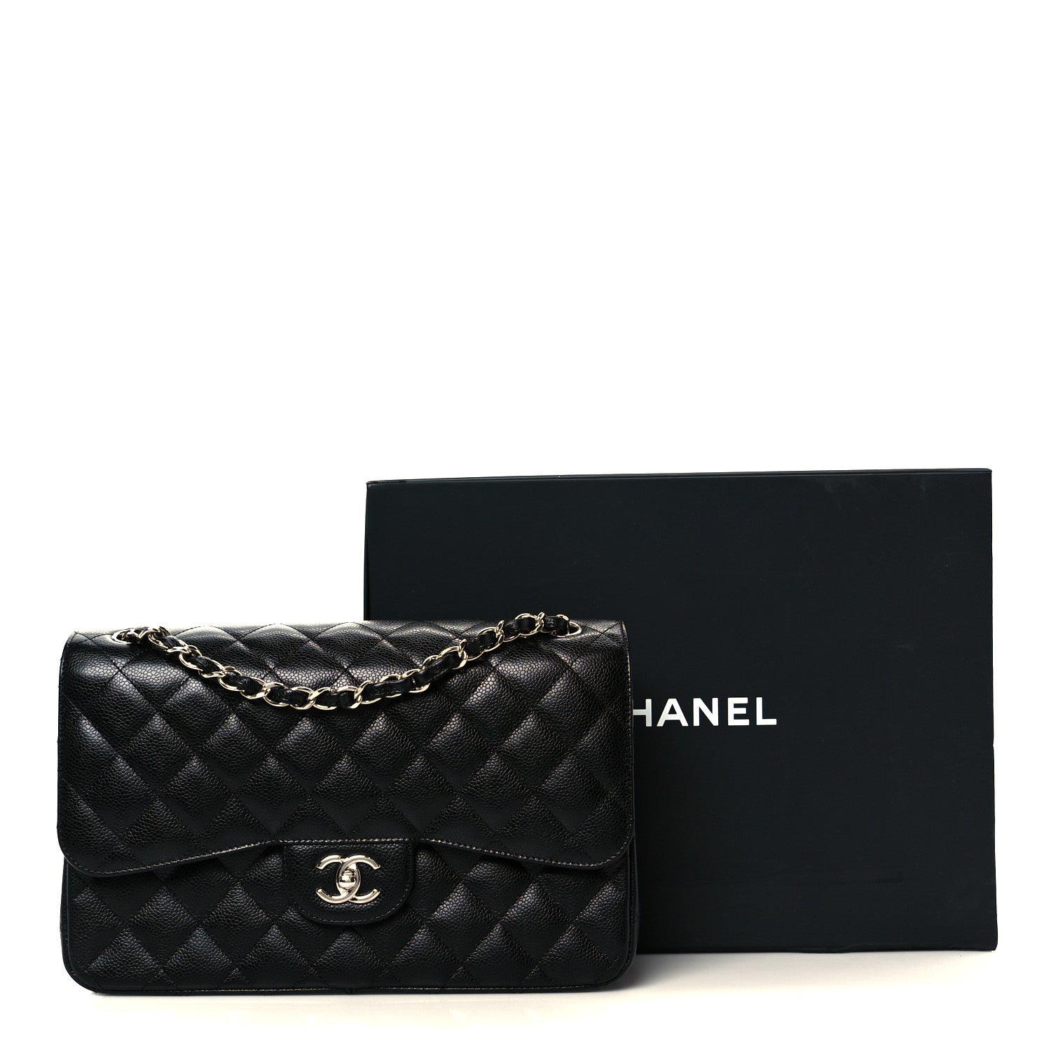 Chanel Caviar Quilted Jumbo Double Flap Black