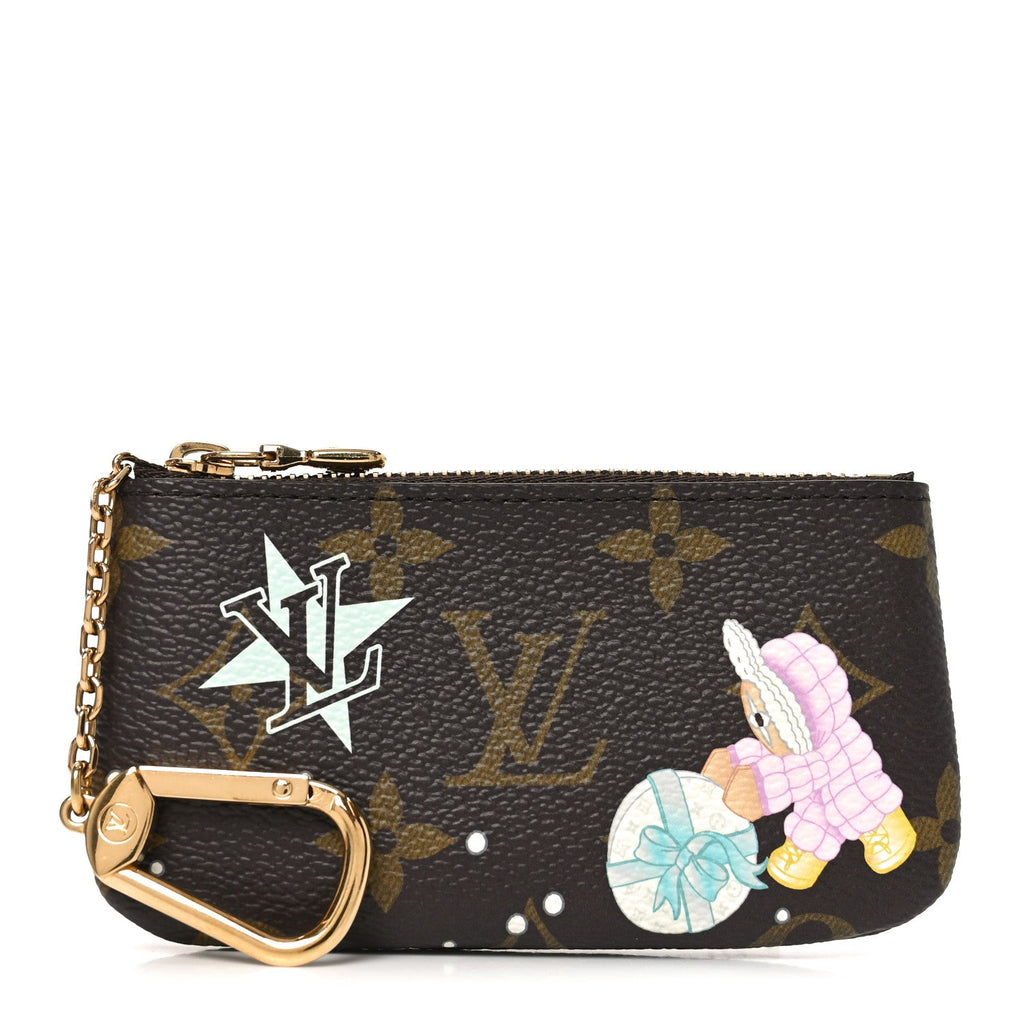 Louis Vuitton Monogram 2025 Christmas Animation Key Pouch Azur Frost