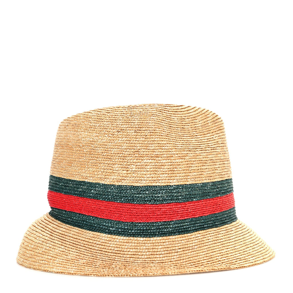 Gucci Abaca Straw Web Fedora Hat M