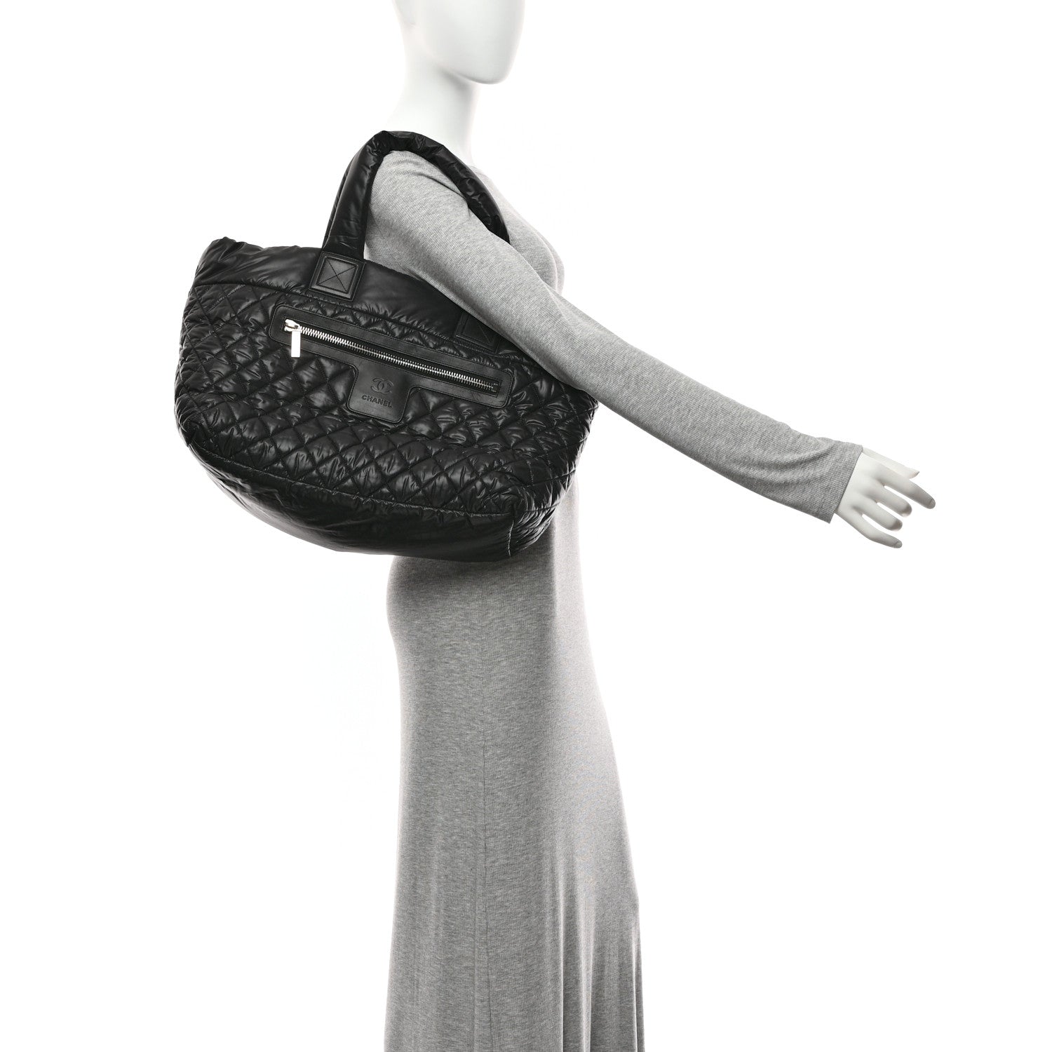 Chanel Nylon Quilted Large Coco Cocoon Tote Black