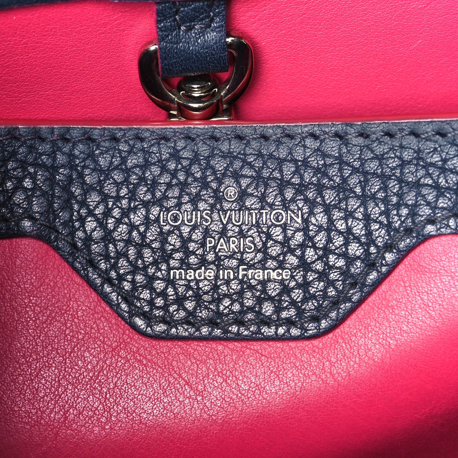 Louis Vuitton Taurillon Capucines BB Marine Rouge
