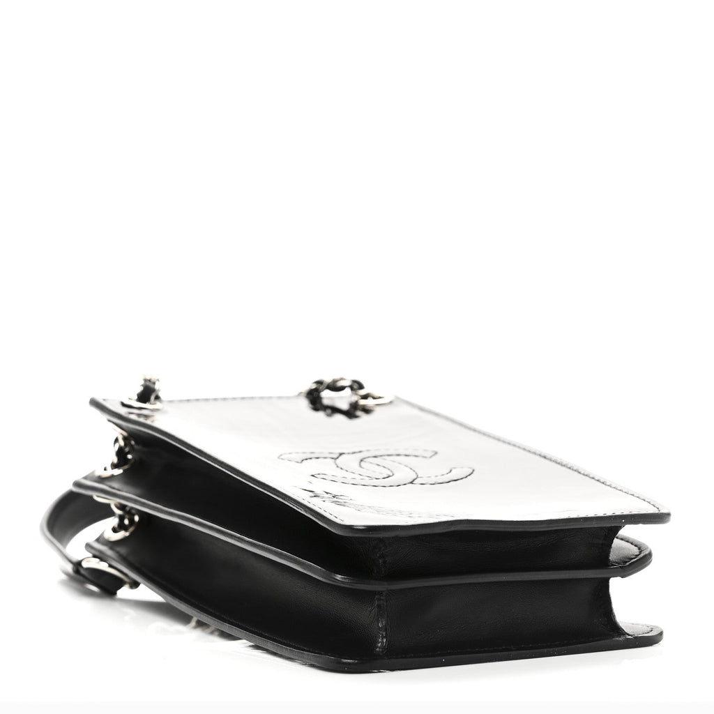 Patent CC Phone Holder Crossbody Black