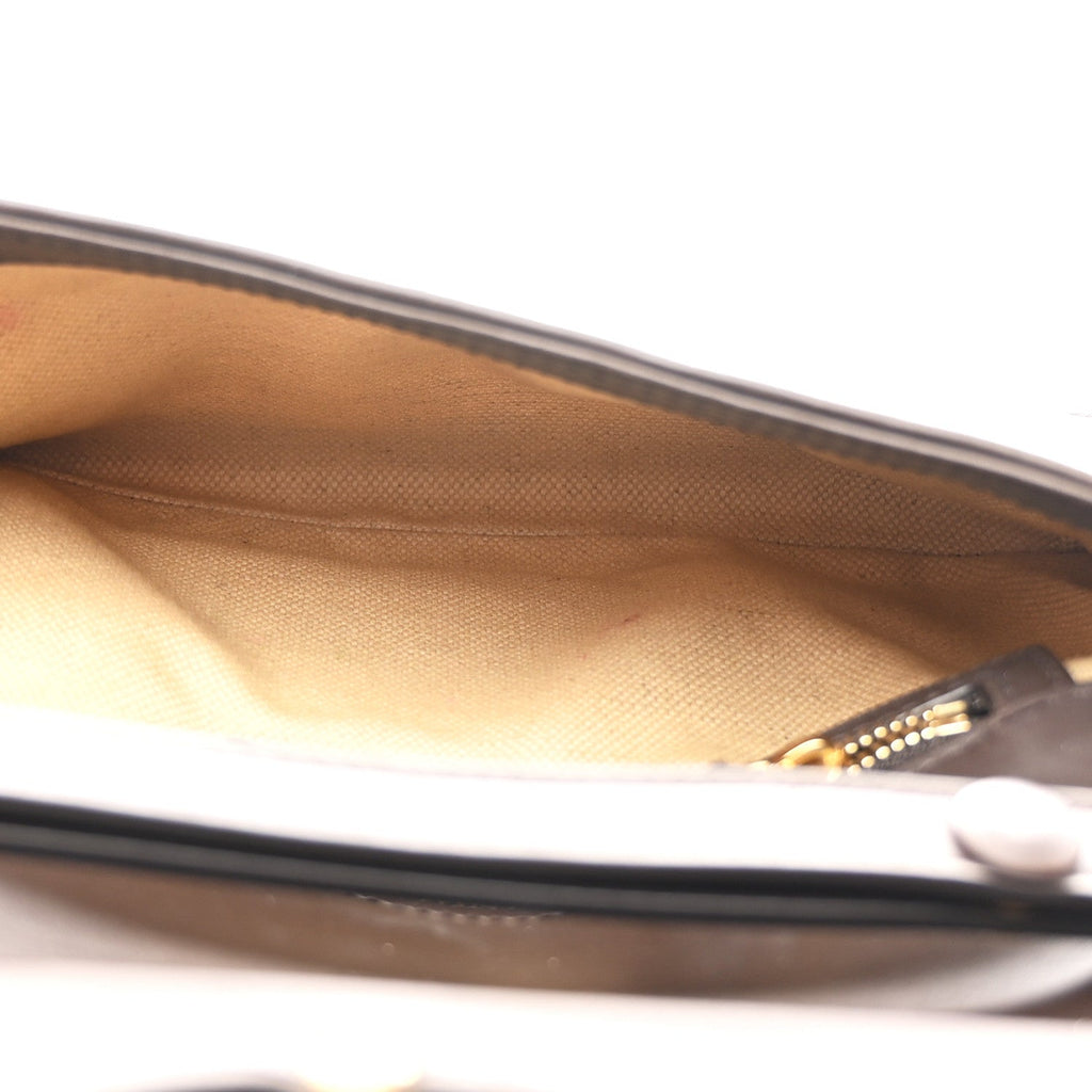 Gucci Canvas Dollar Calfskin Blondie Chain Shoulder Flap Bag Brown