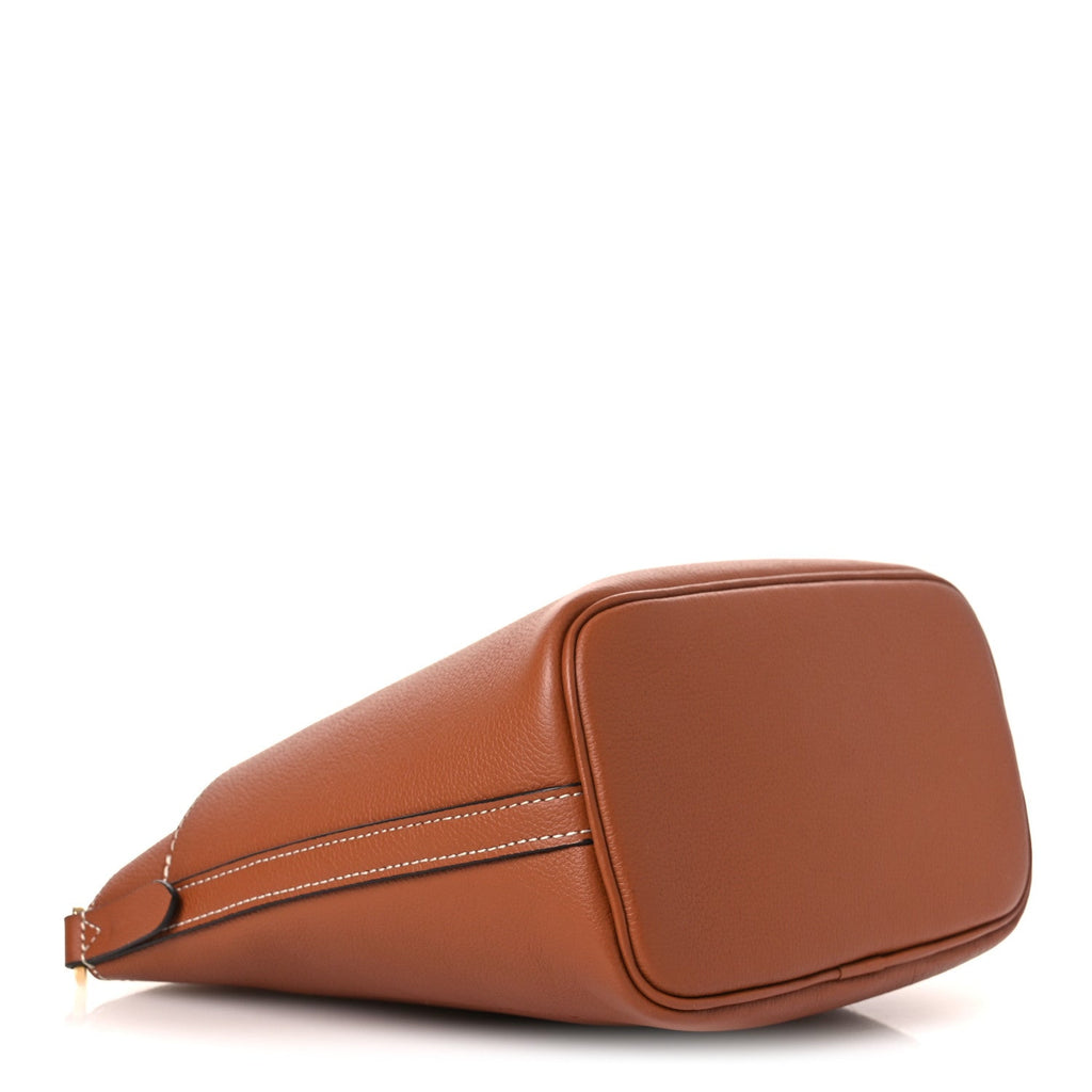 Louis Vuitton Calfskin Lock and Walk Bucket Cognac