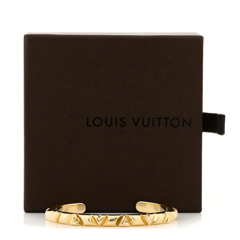 Louis Vuitton 18K Yellow Gold LV Volt Cuff Bracelet