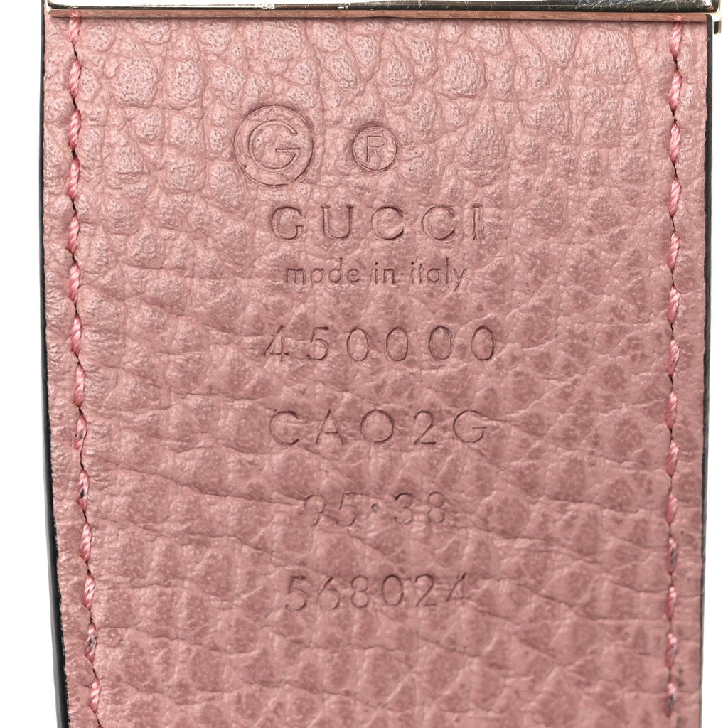Gucci Calfskin 1973 Reversible Belt 95 38 Black Pink