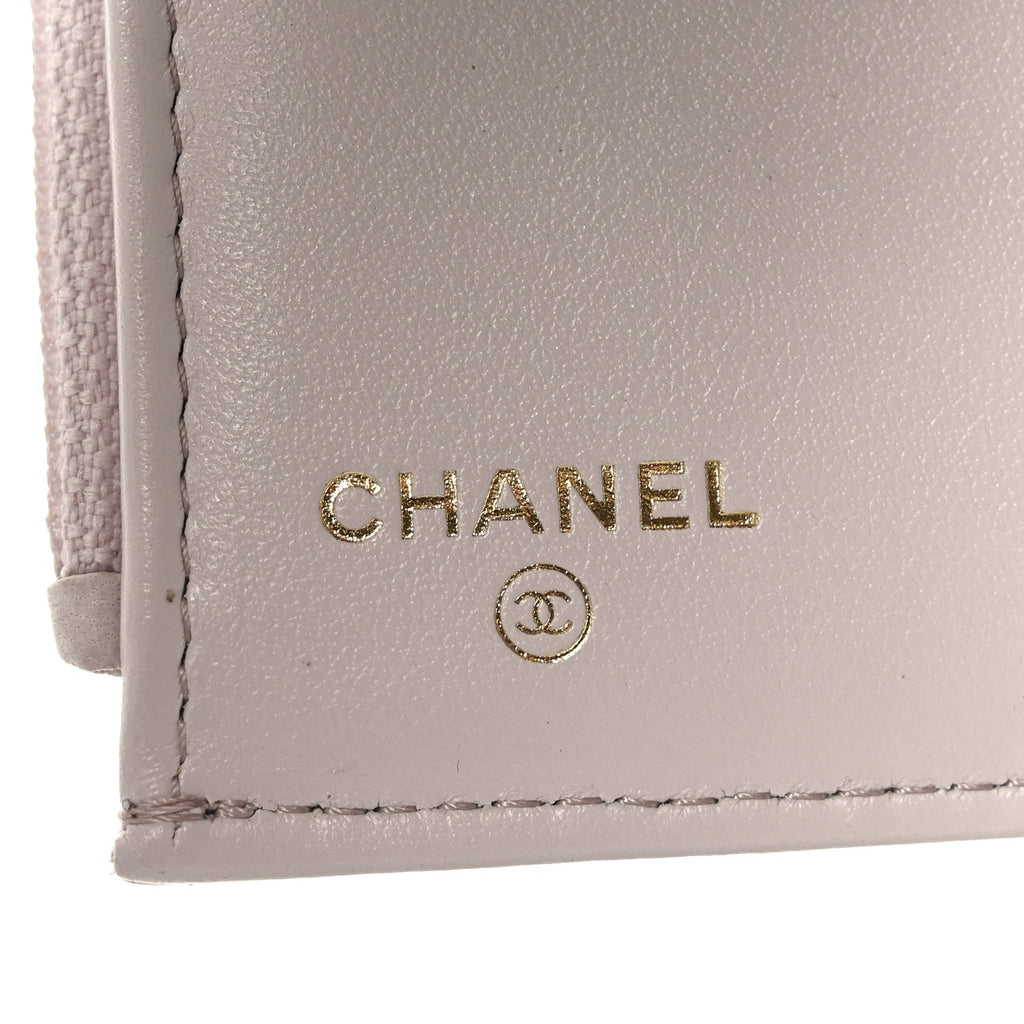 Goatskin Quilted Chanel 19 Small Flap Wallet Light Purple