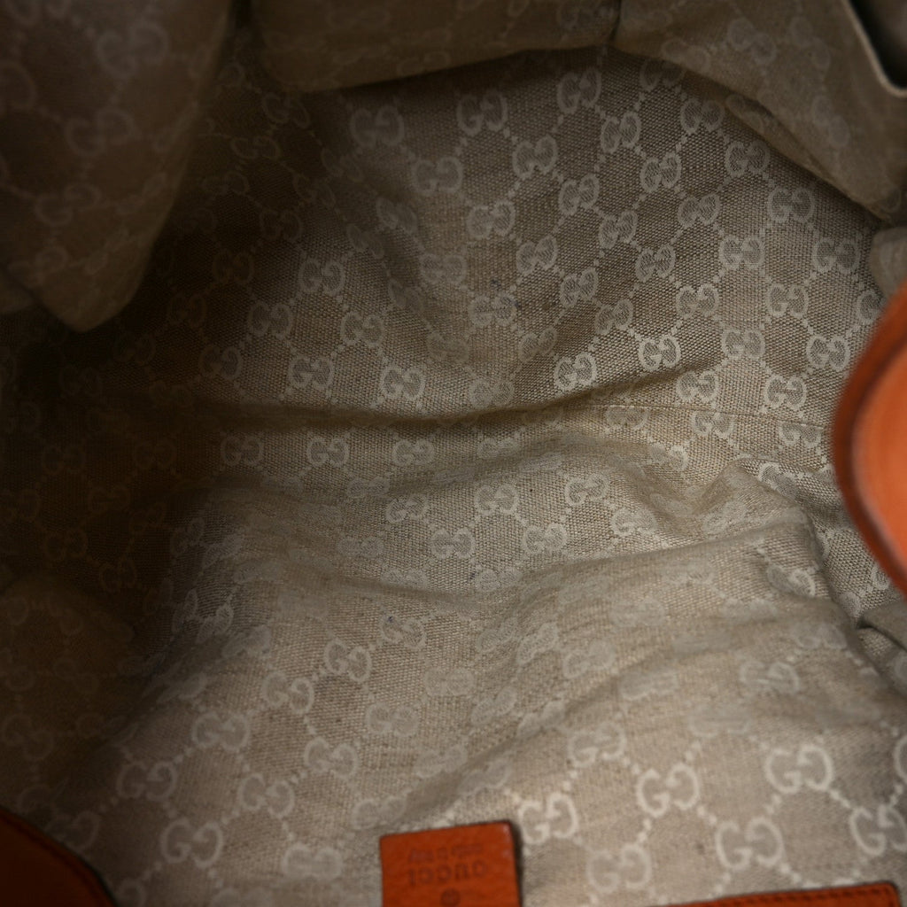 Gucci Nubuck Medium Soft Stirrup Shoulder Bag Orange