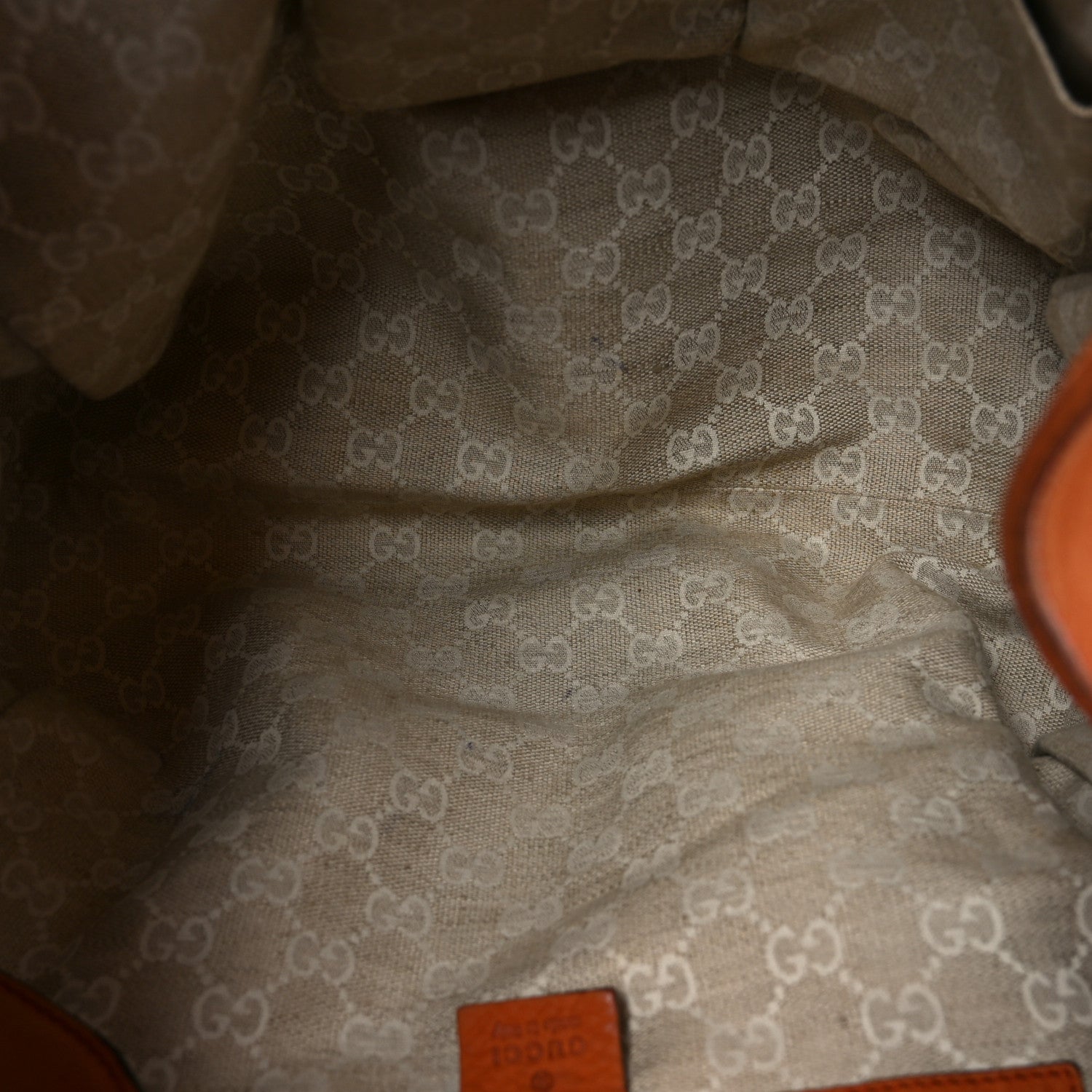 Gucci Nubuck Medium Soft Stirrup Shoulder Bag Orange