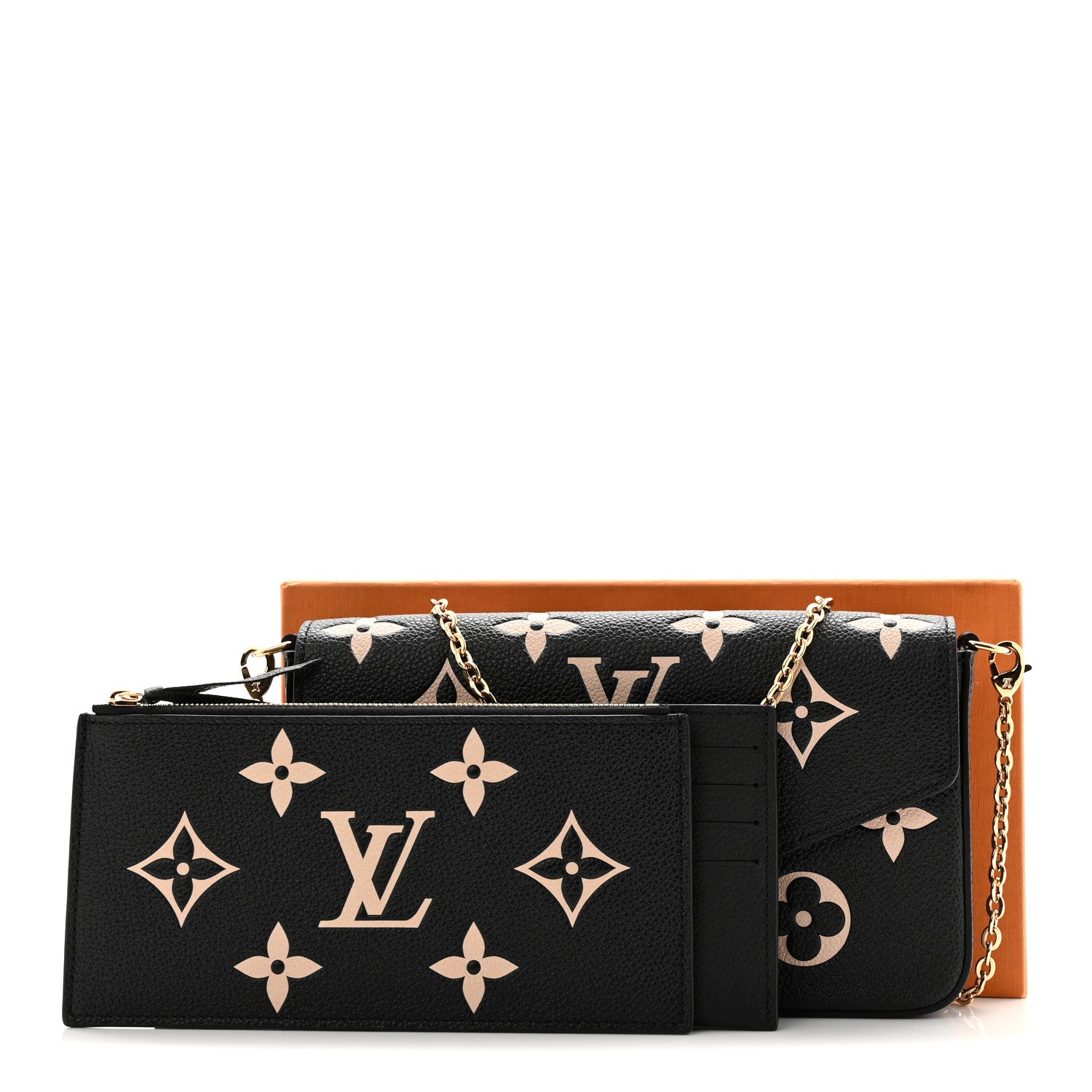 Louis Vuitton Empreinte Monogram Giant Felicie Pochette Black Beige