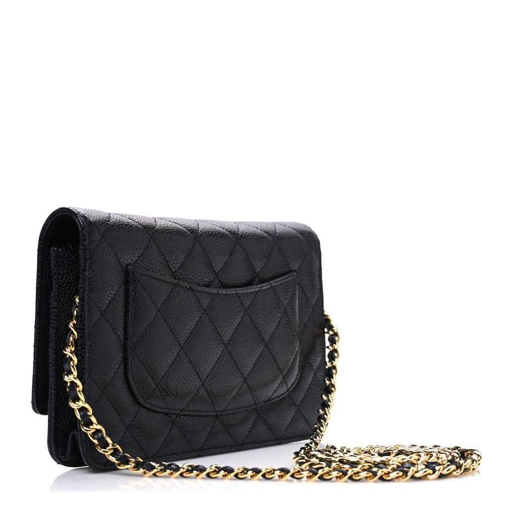 Chanel Caviar Quilted Wallet on Chain WOC Black