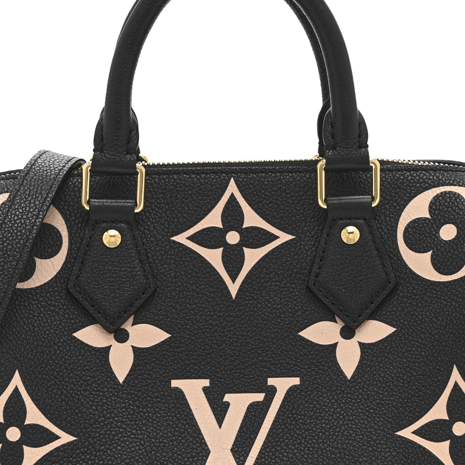 Louis Vuitton Empreinte Monogram Giant Speedy Bandouliere 25 Black Beige
