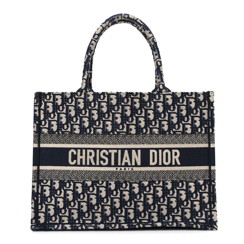 Christian Dior Oblique Medium Book Tote Blue Multicolor