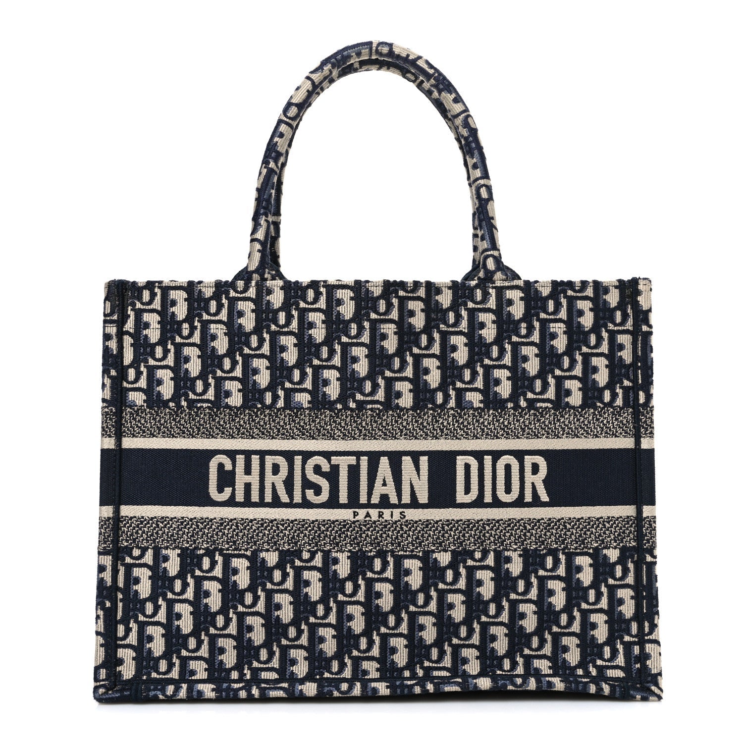 Christian Dior Oblique Medium Book Tote Blue Multicolor
