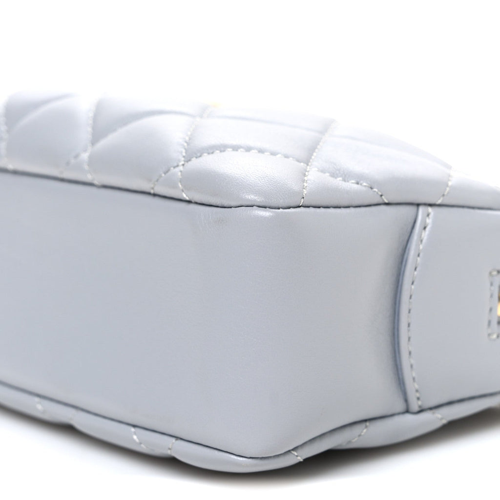 Chanel Lambskin Quilted Mini Camera Case  Grey