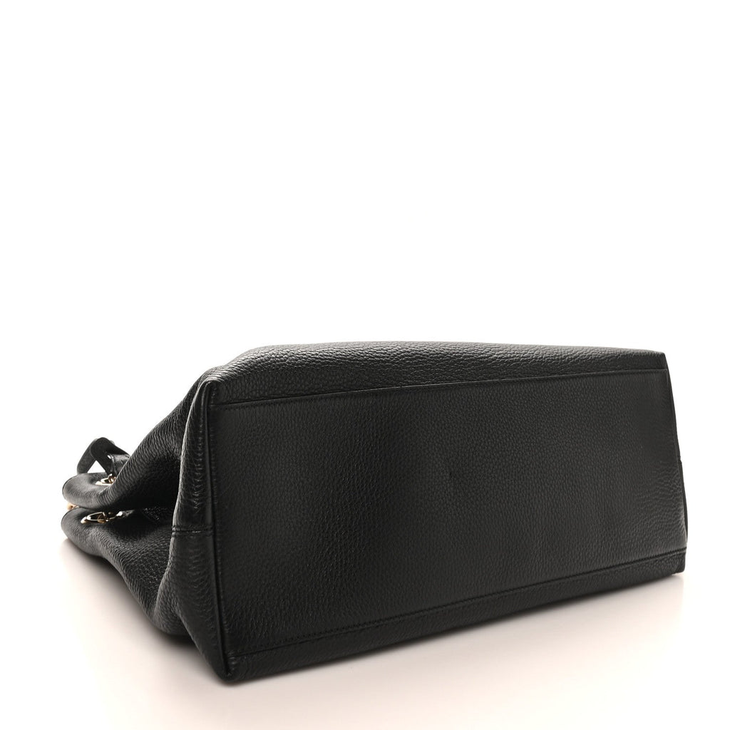 Gucci Pebbled Calfskin Medium Soho Chain Shoulder Bag Black