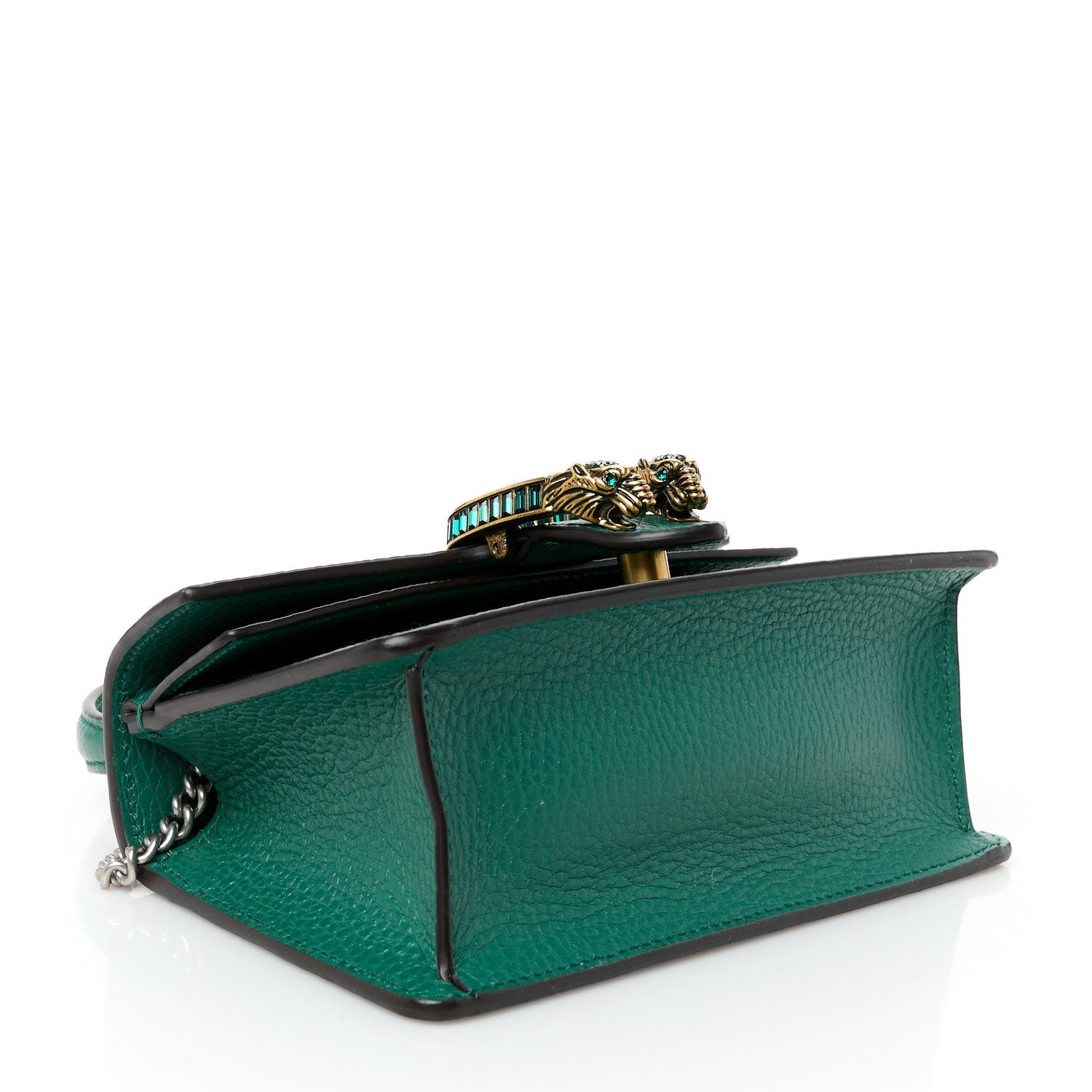 Gucci Dollar Calfskin Crystal Mini Dionysus Top Handle Bag Emerald