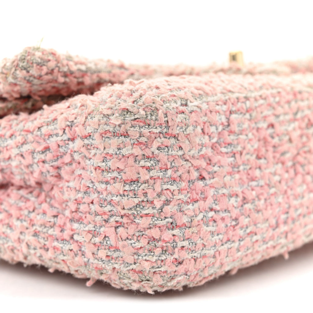 Chanel Tweed Medium Double Flap Pink