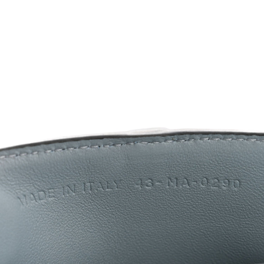 Christian Dior Goatskin Nano Saddle Chain Pouch Blue