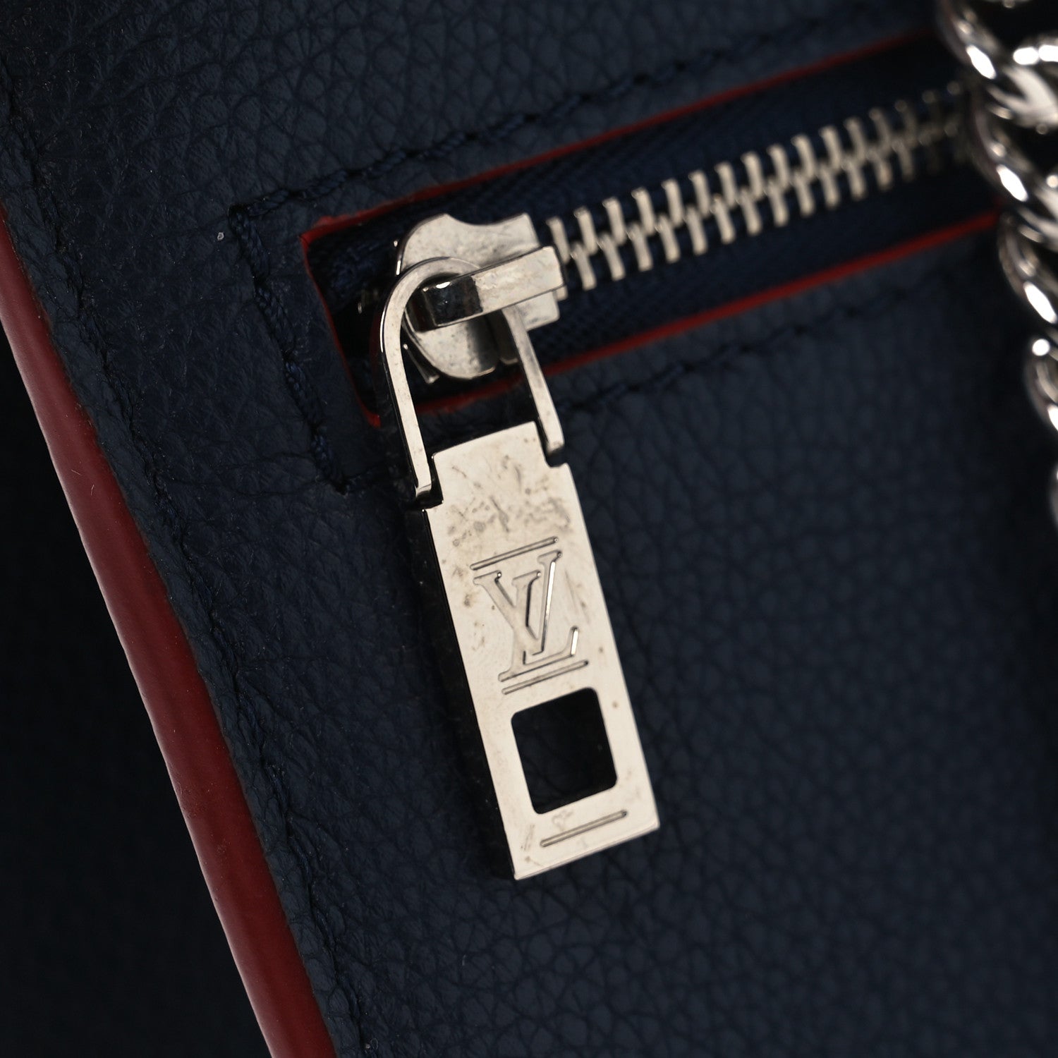 Louis Vuitton Soft Calfskin Mylockme Chain Bag BB Marine Rouge