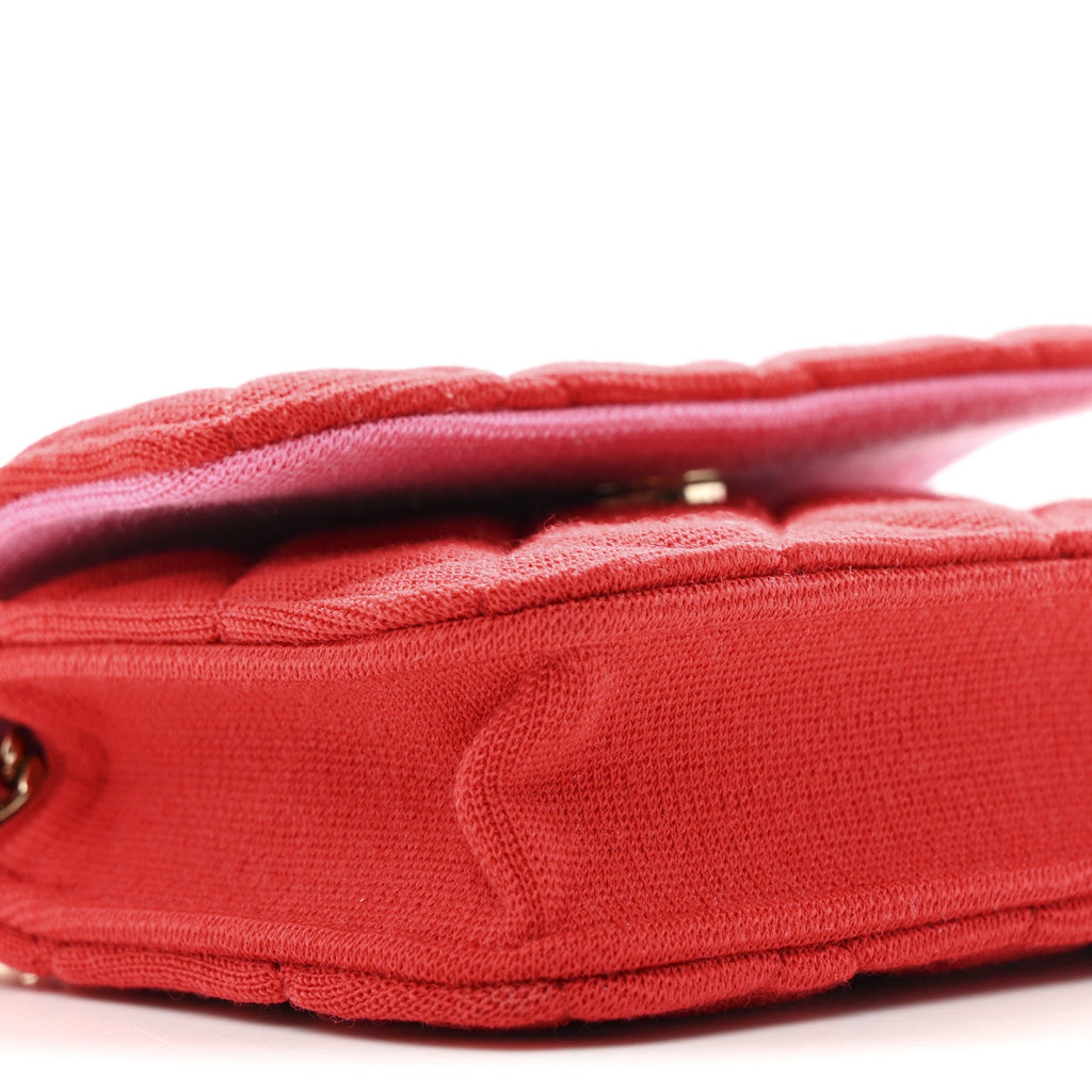Chanel Jersey Quilted Micro Mini Flap Red