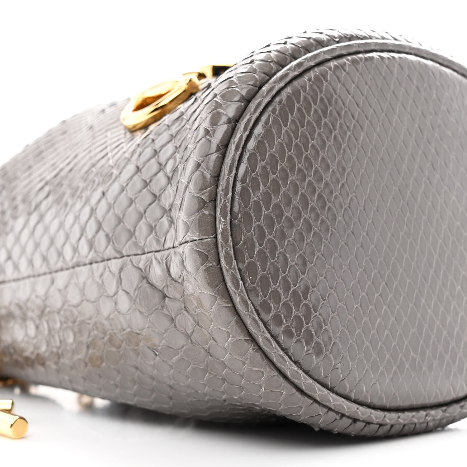 Gucci Snakeskin Mini Zumi Bucket Bag Dusty Grey
