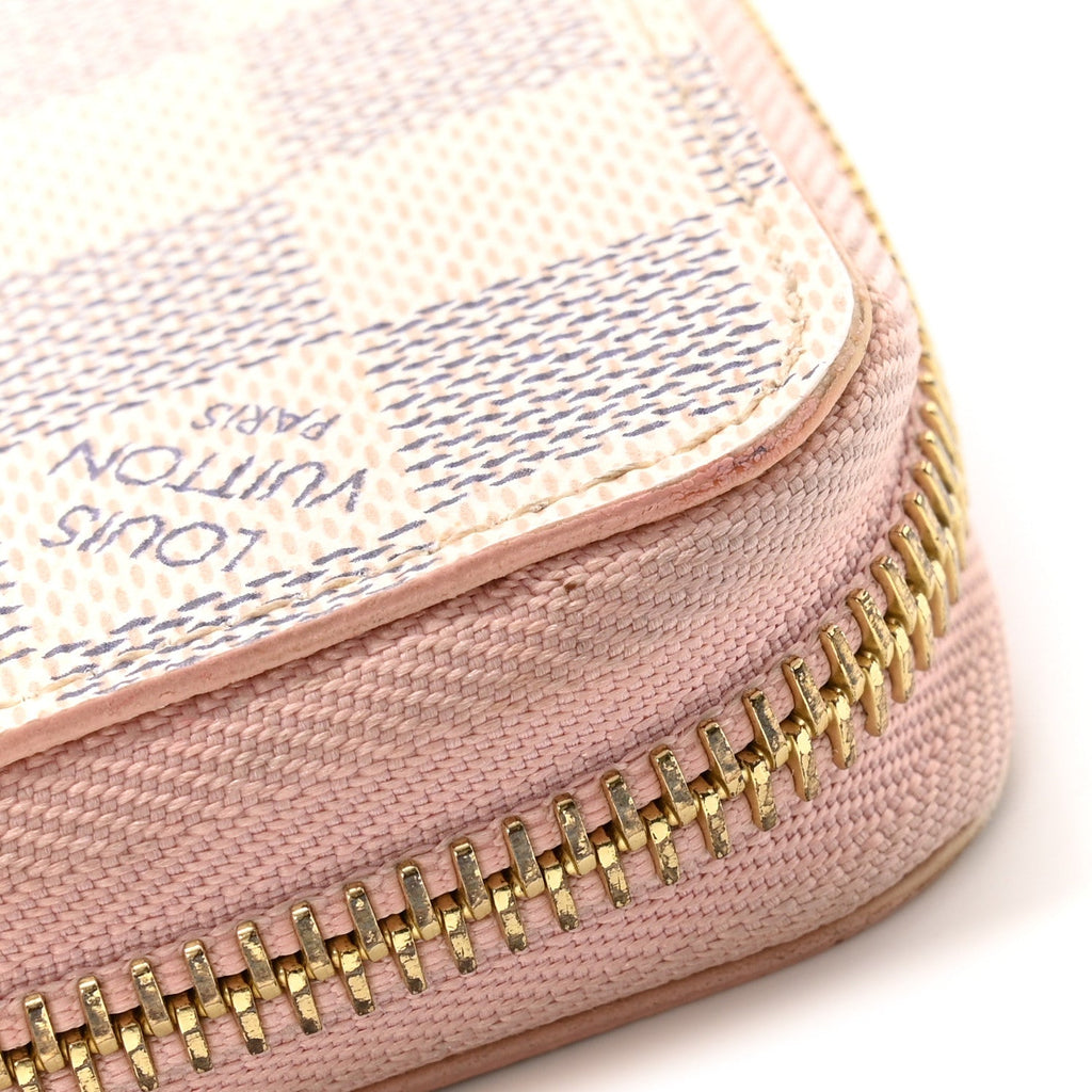 Louis Vuitton Damier Azur Zippy Wallet Rose Ballerine