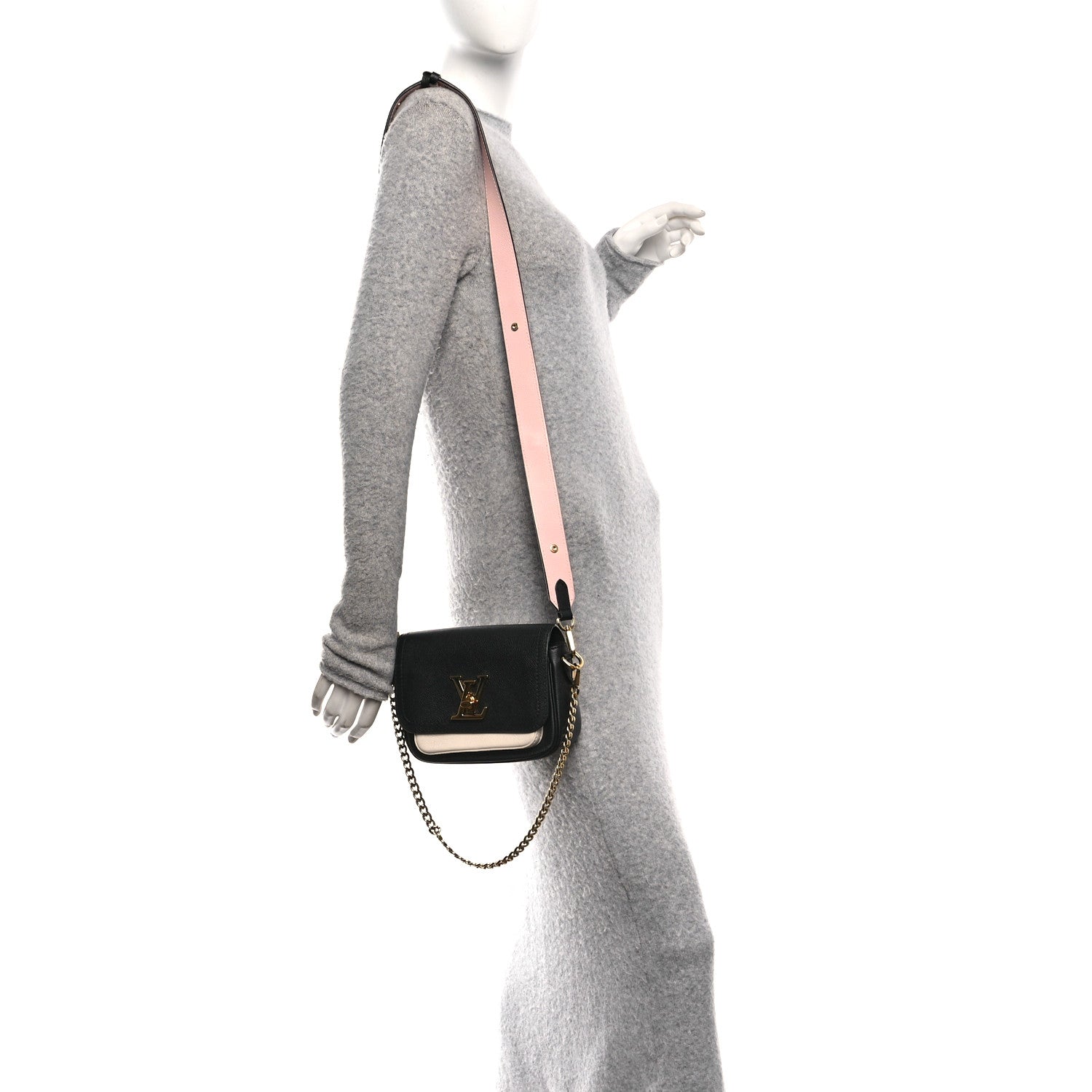 Louis Vuitton Grained Calfskin Lockme Tender Black