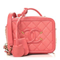 Chanel Caviar Quilted Small CC Filigree Vanity Case Pink