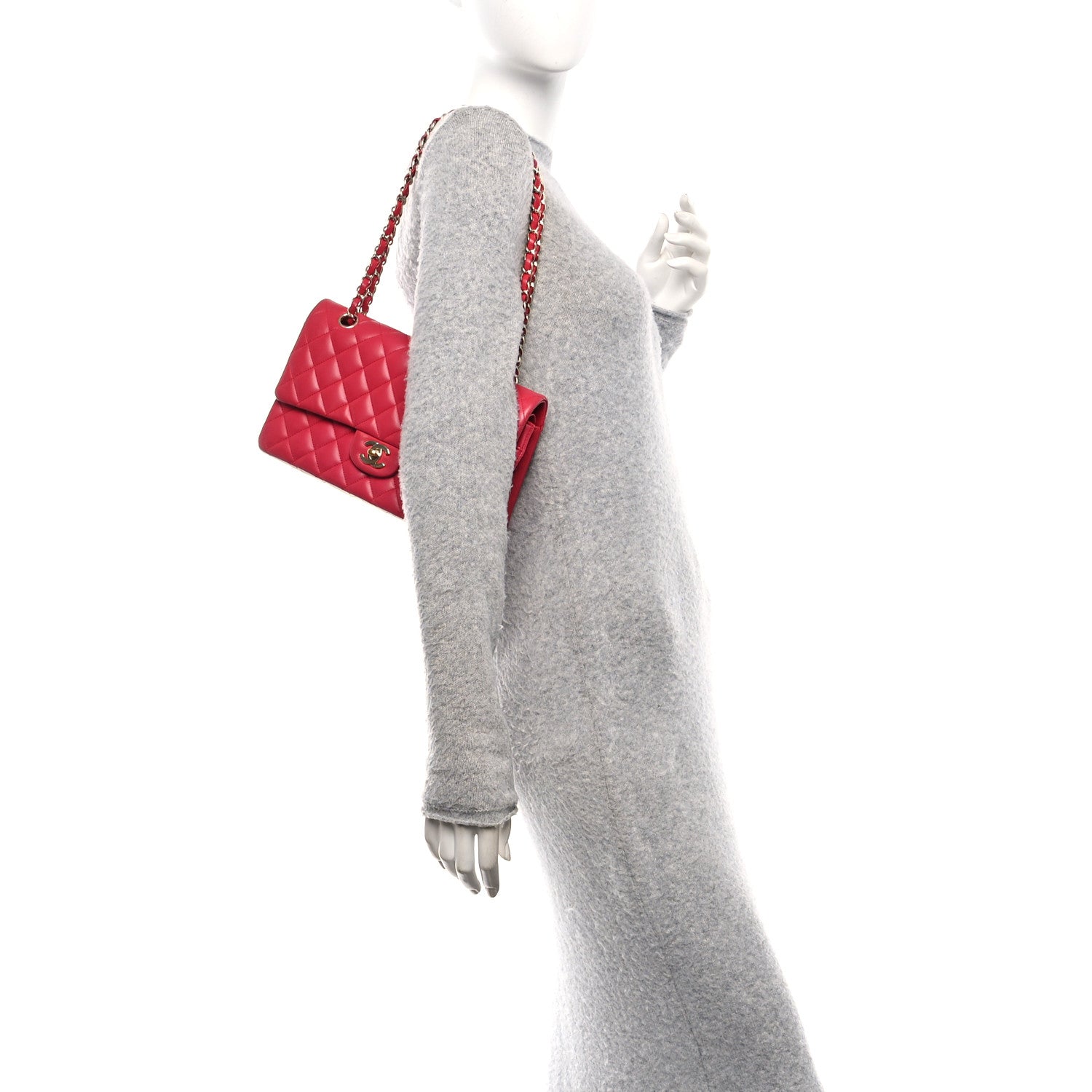 Chanel Lambskin Quilted Medium Double Flap Red
