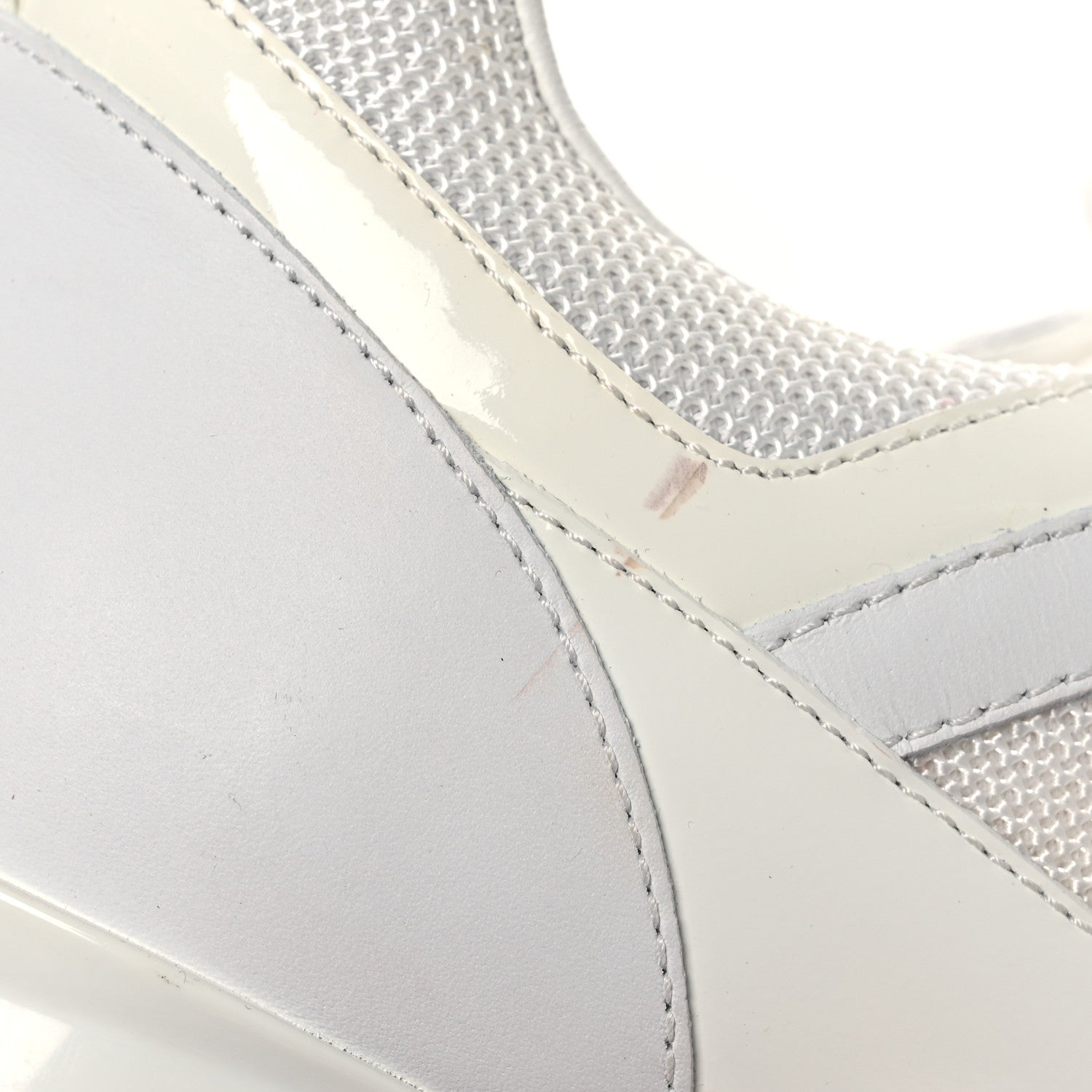 Louis Vuitton Calfskin Mesh Run Away Sneakers 37.5 White