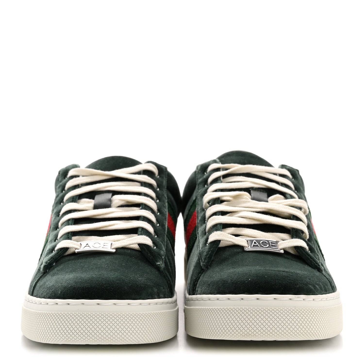 Gucci Velvet Web Mens Ace Sneakers 8 Green Red