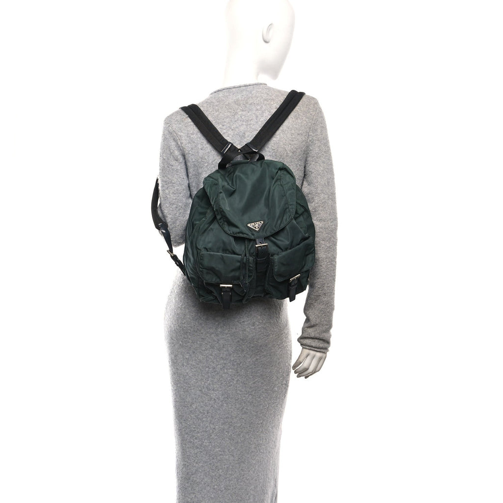 Prada Nylon Vela Medium Backpack Green