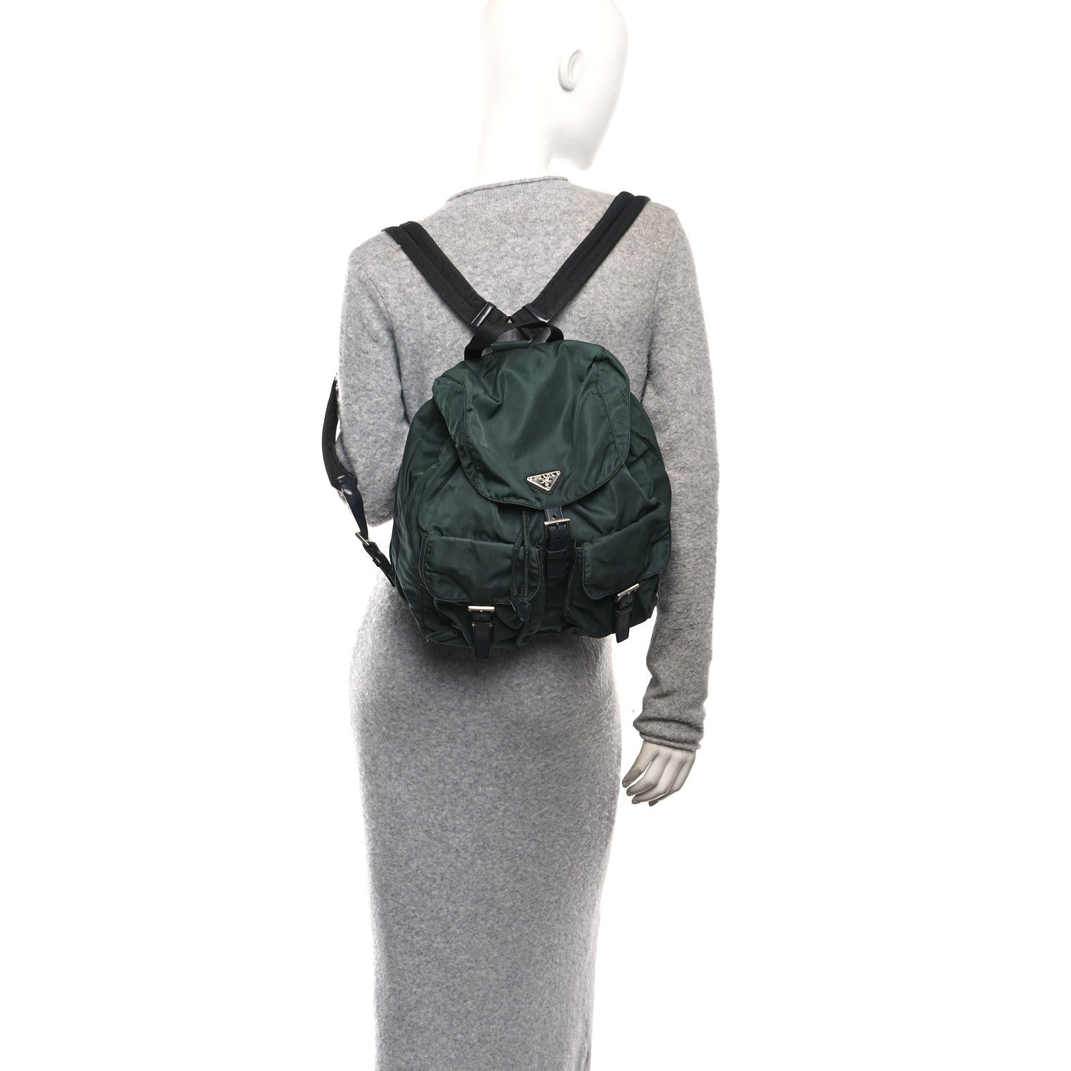Prada Nylon Vela Medium Backpack Green