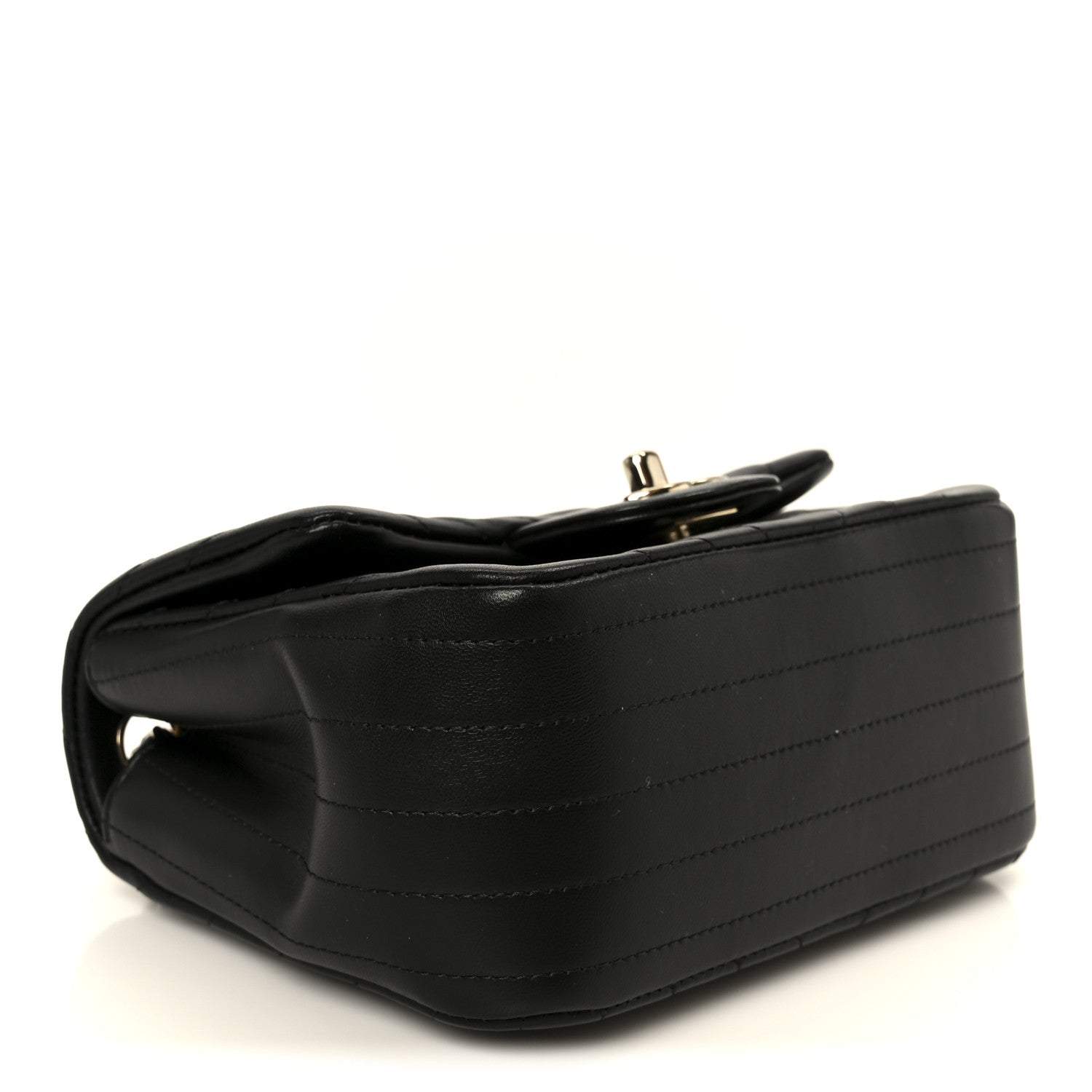 Chanel Lambskin Chevron Quilted Mini Square Flap Black