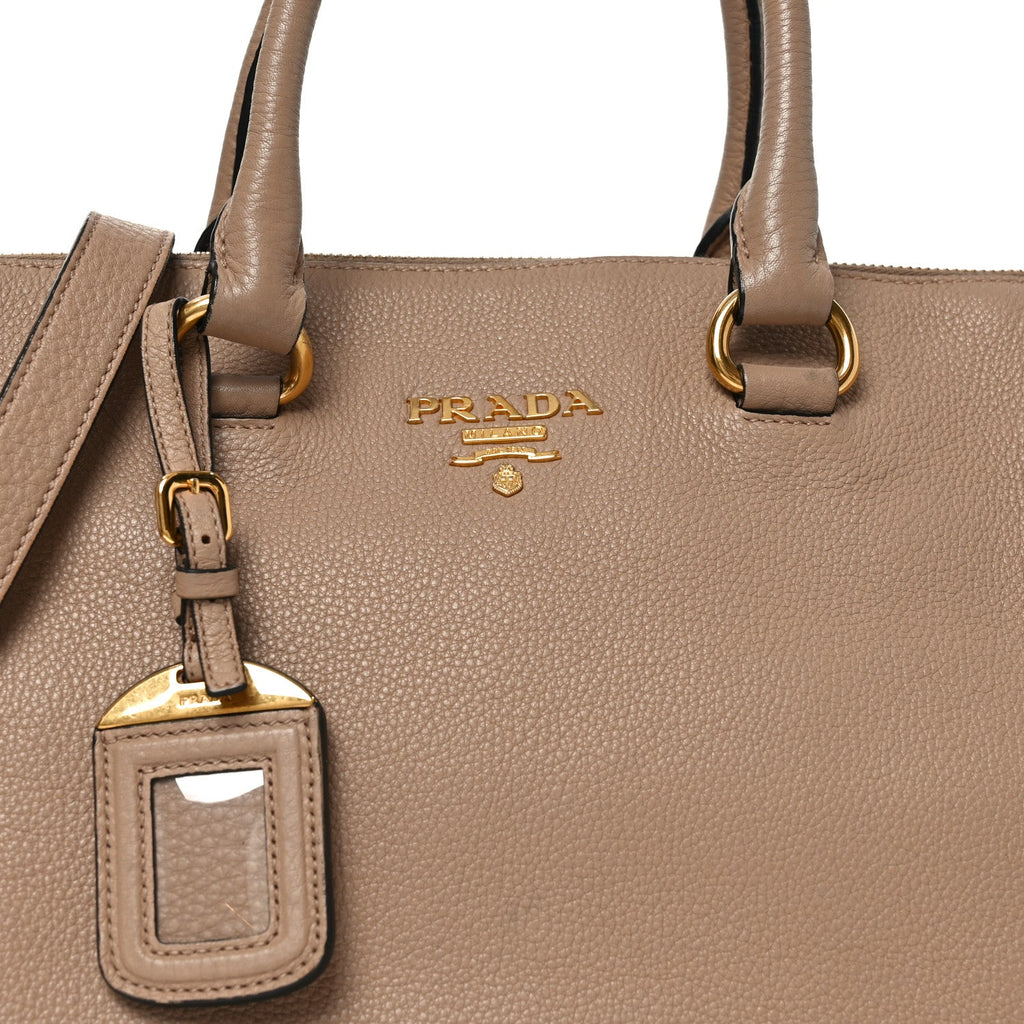 Prada Vitello Phenix Shoulder Bag Cammeo