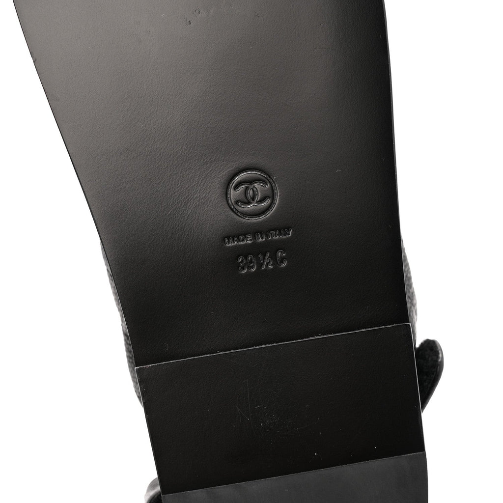 Grained Calfskin Velcro Dad Sandals 39.5 Black