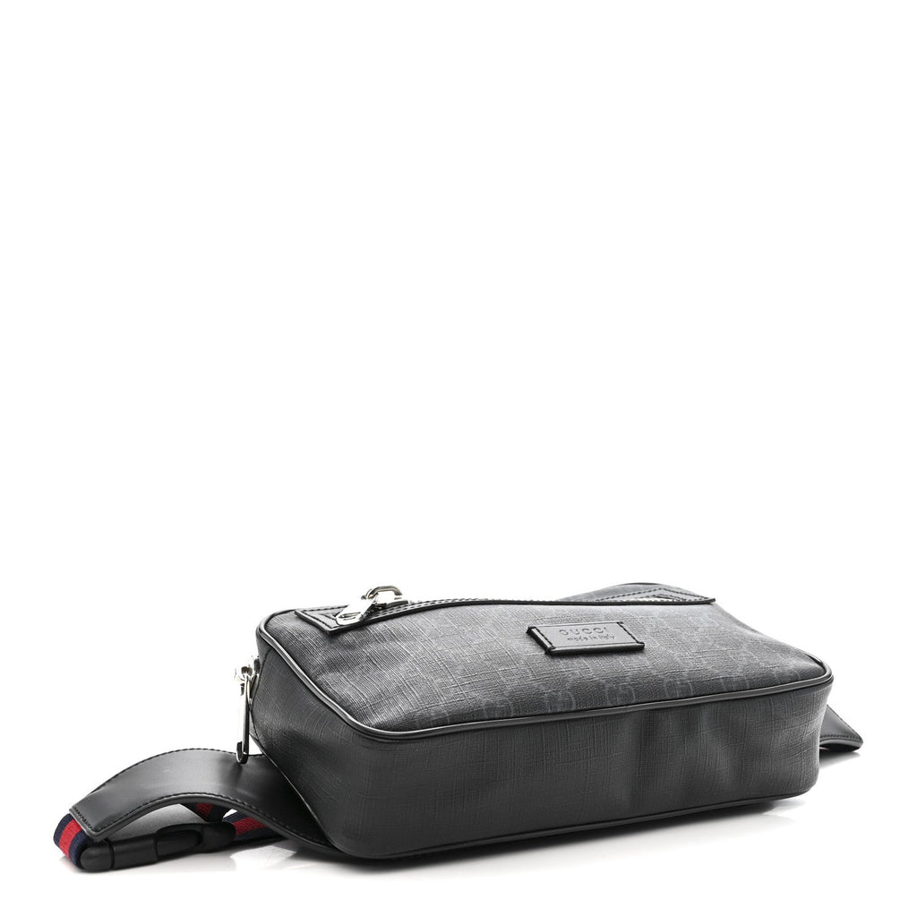 Gucci Soft GG Supreme Monogram Web Belt Bag Black Grey